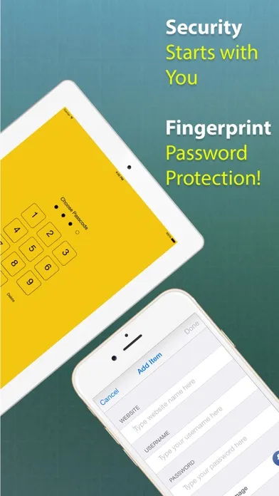 Password Manager - A Secret Vault for Your Digital Wallet with Fingerprint & Passcode Screenshots