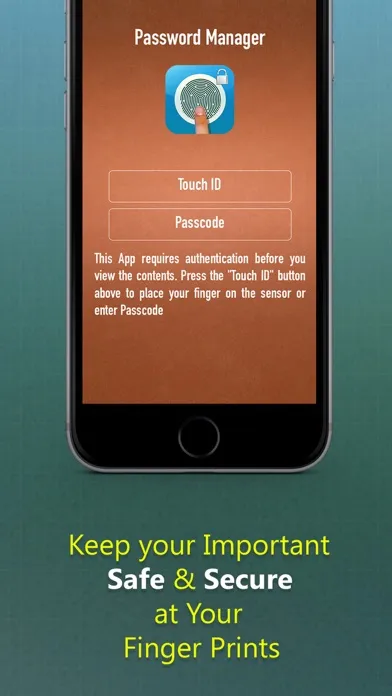 Password Manager - A Secret Vault for Your Digital Wallet with Fingerprint & Passcode Screenshots