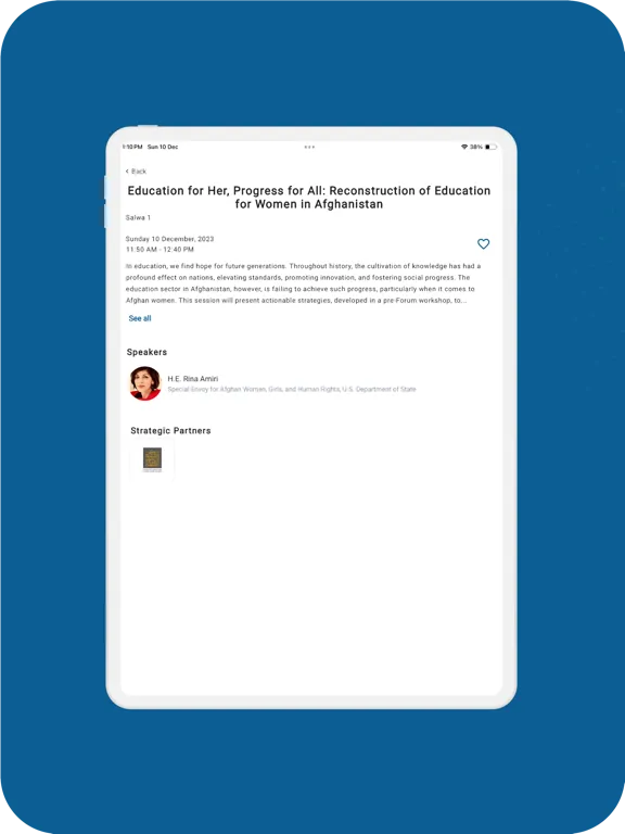 Doha Forum iPad  スクリーンショット