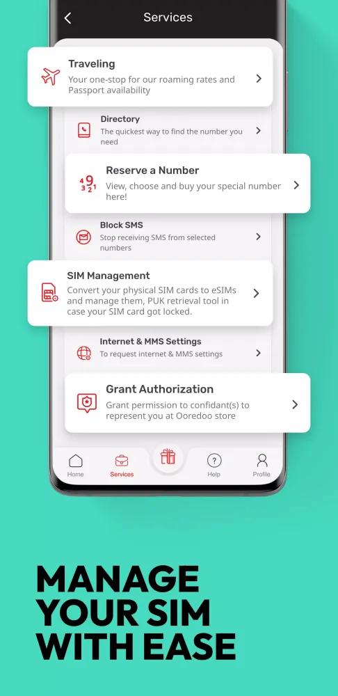 Zrzuty ekranu Ooredoo Qatar