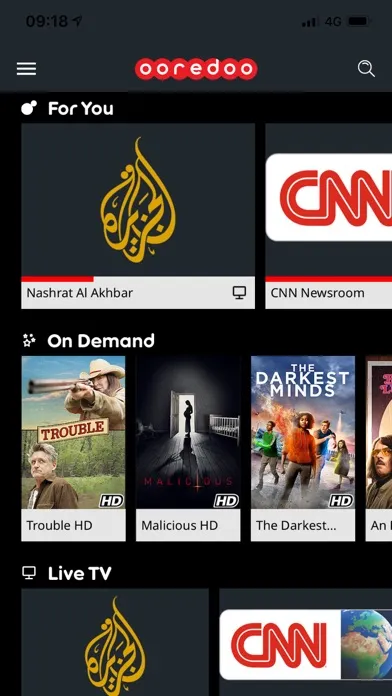 Captures d'écran de Ooredoo TV