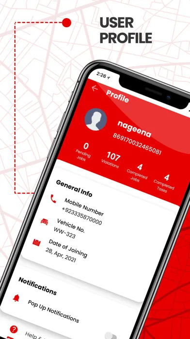Capturas de tela do Vodafone IoT – Fleet Driver