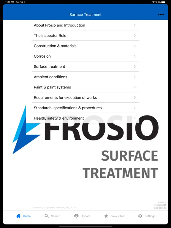 Tangkapan skrin FROSIO Inspectors Book iPad 