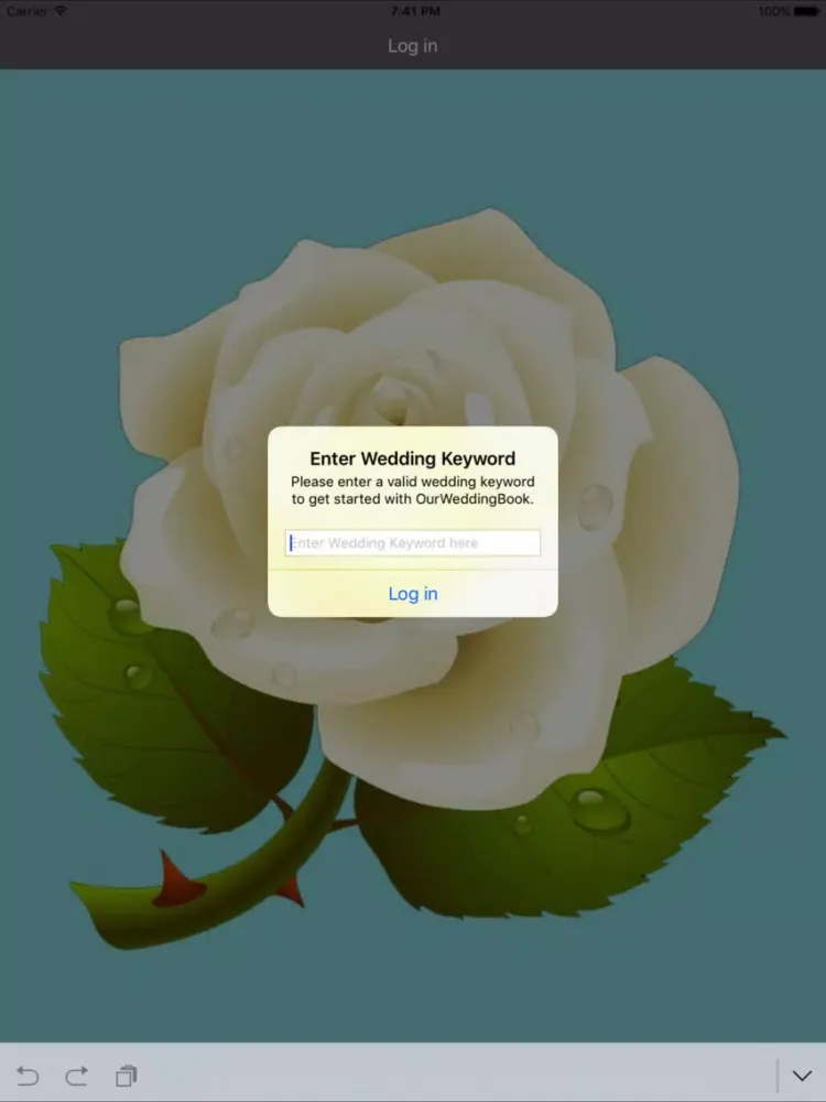 Tangkapan skrin OurWeddingBook iPad 