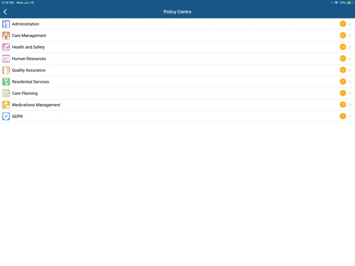 Ảnh chụp màn hình của Quality Compliance Systems iPad 