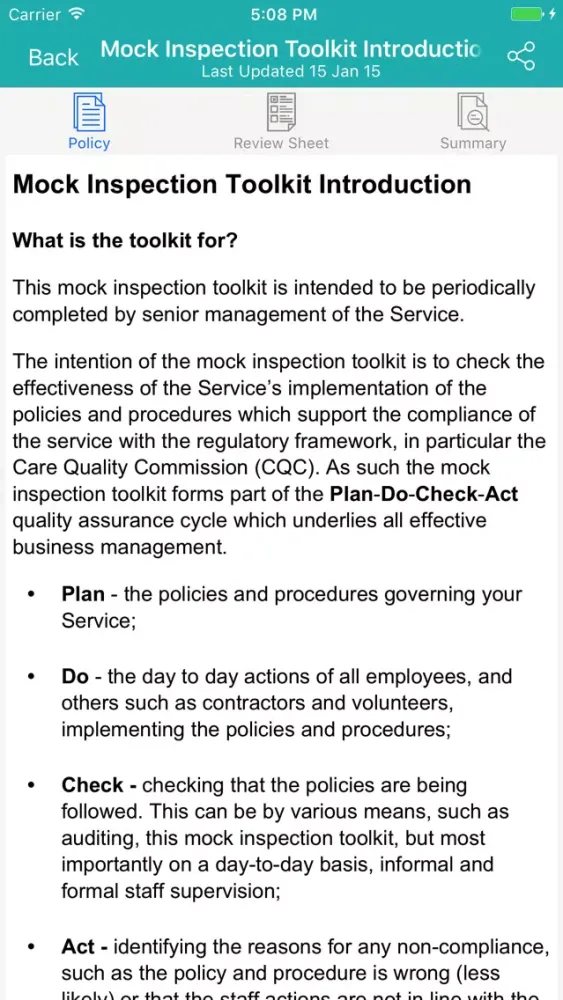 Ảnh chụp màn hình của Quality Compliance Systems