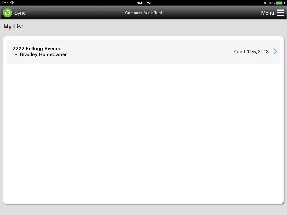 Compass Audit Tool - QHEC iPad  Screenshots