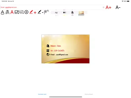Capturas de pantalla de Business card making iPad 