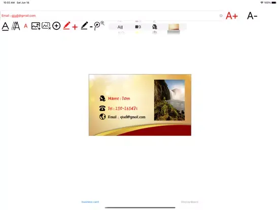 Capturas de pantalla de Business card making iPad 