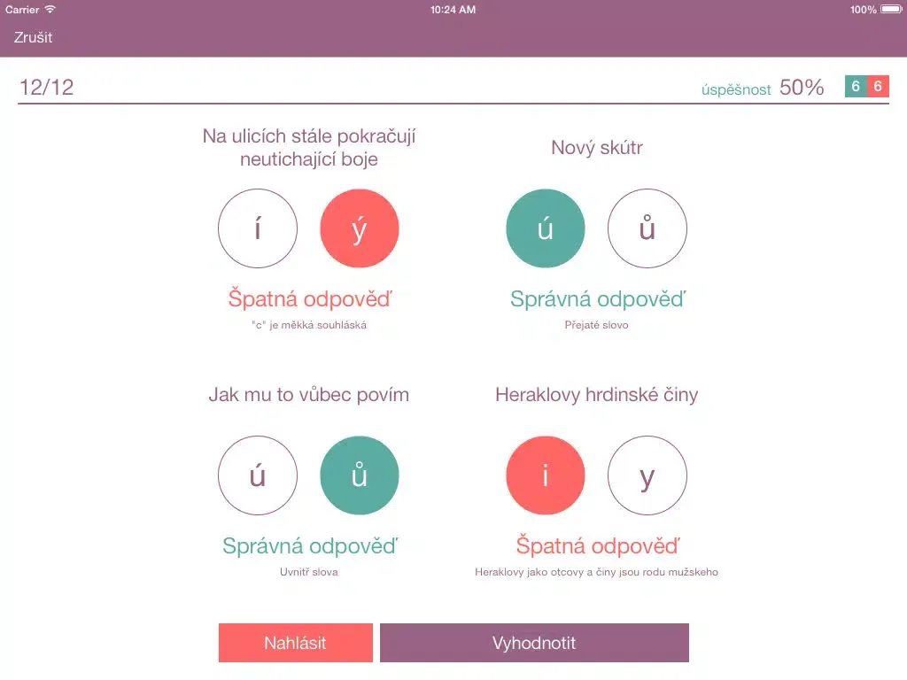 Ảnh chụp màn hình của Nauč se Pravopis iPad 