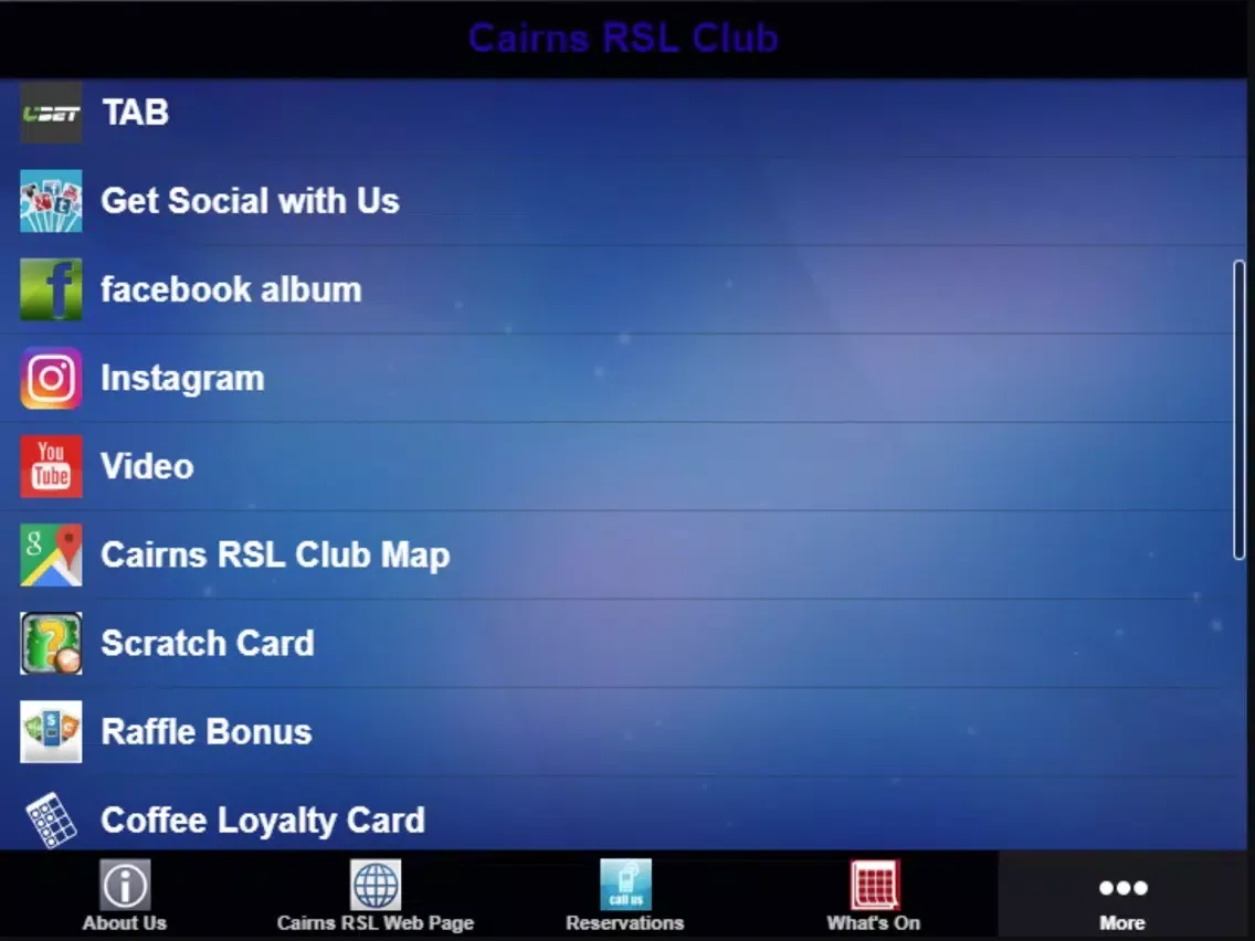 Cairns RSL Club iPad  Screenshots