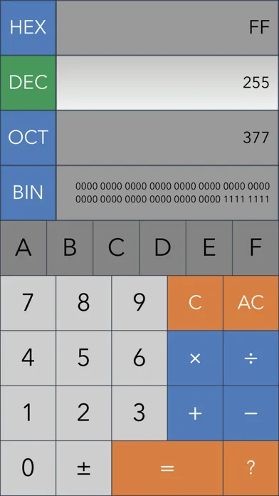Dev Calc Pro (Hex Dec Oct Bin) Screenshots