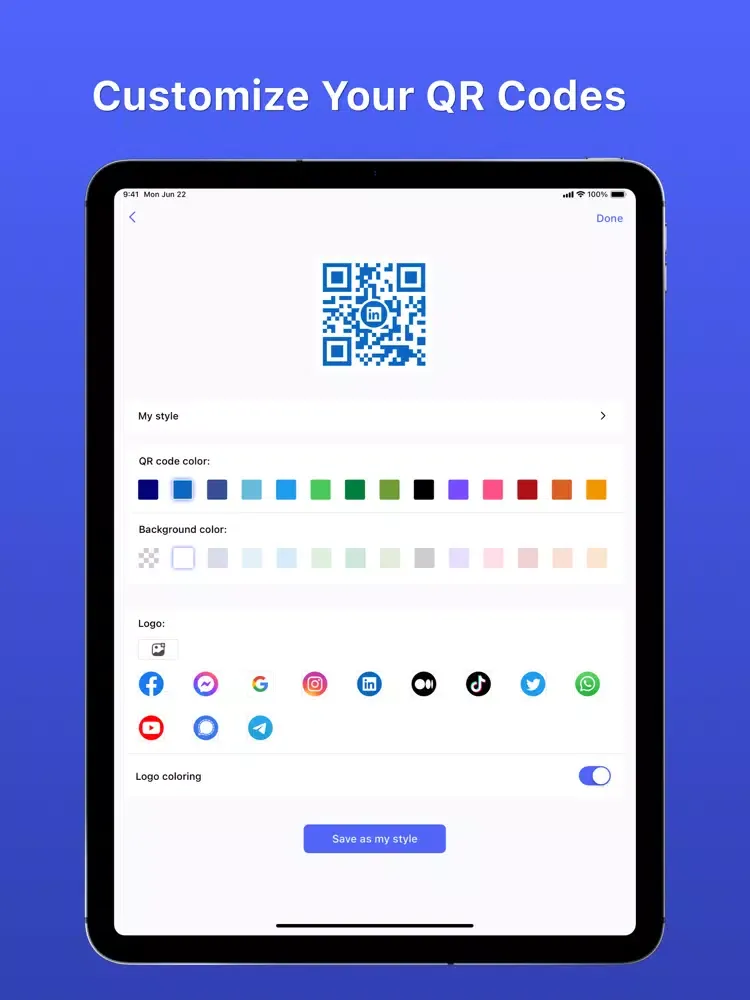 Screenshot di QR Code Scanner, Generator iPad