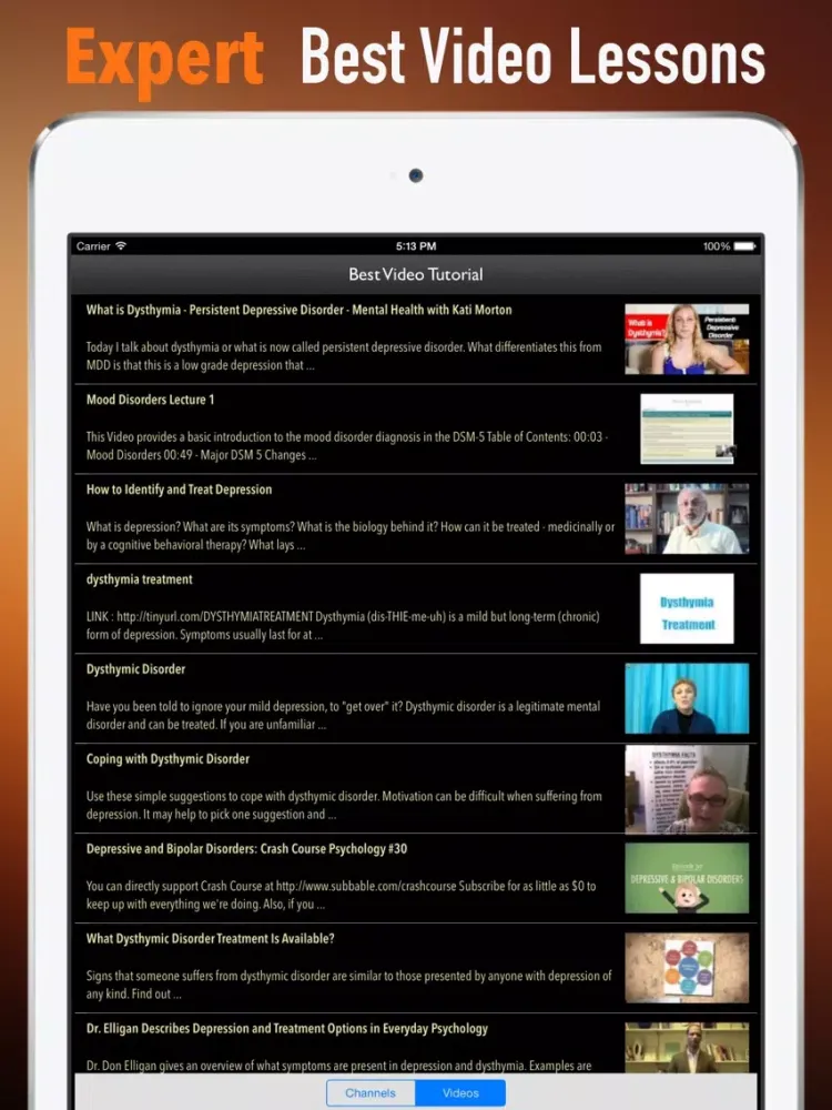 Dysthymia Self Help: Guide Tutorial with Daily Support iPad  Screenshots