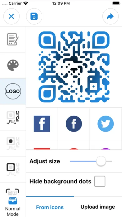 Capturas de tela do QR Cloud