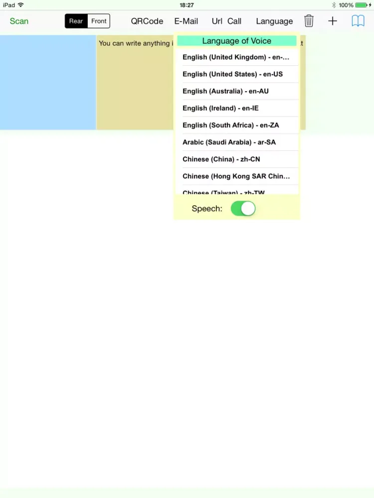 QR-Code and Barcode Scanner & Generator with Control from file option iPad 应用截图