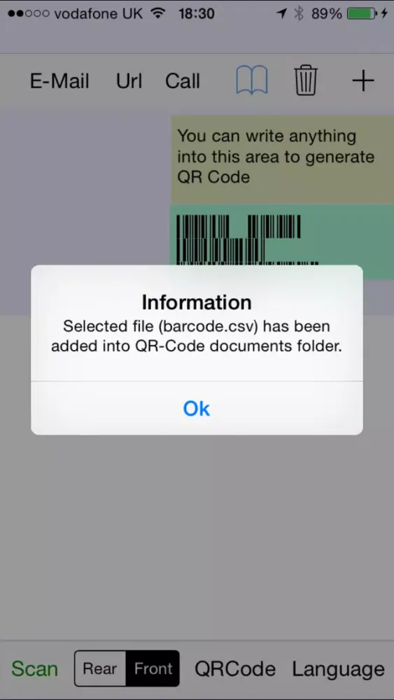 QR-Code and Barcode Scanner & Generator with Control from file option应用截图