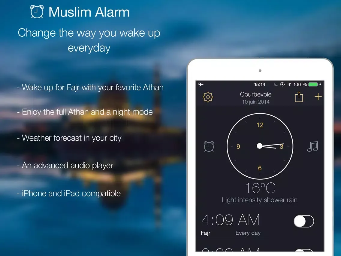 Muslim Alarm Clock - منبه المسلم iPad  سکرین شاٹس