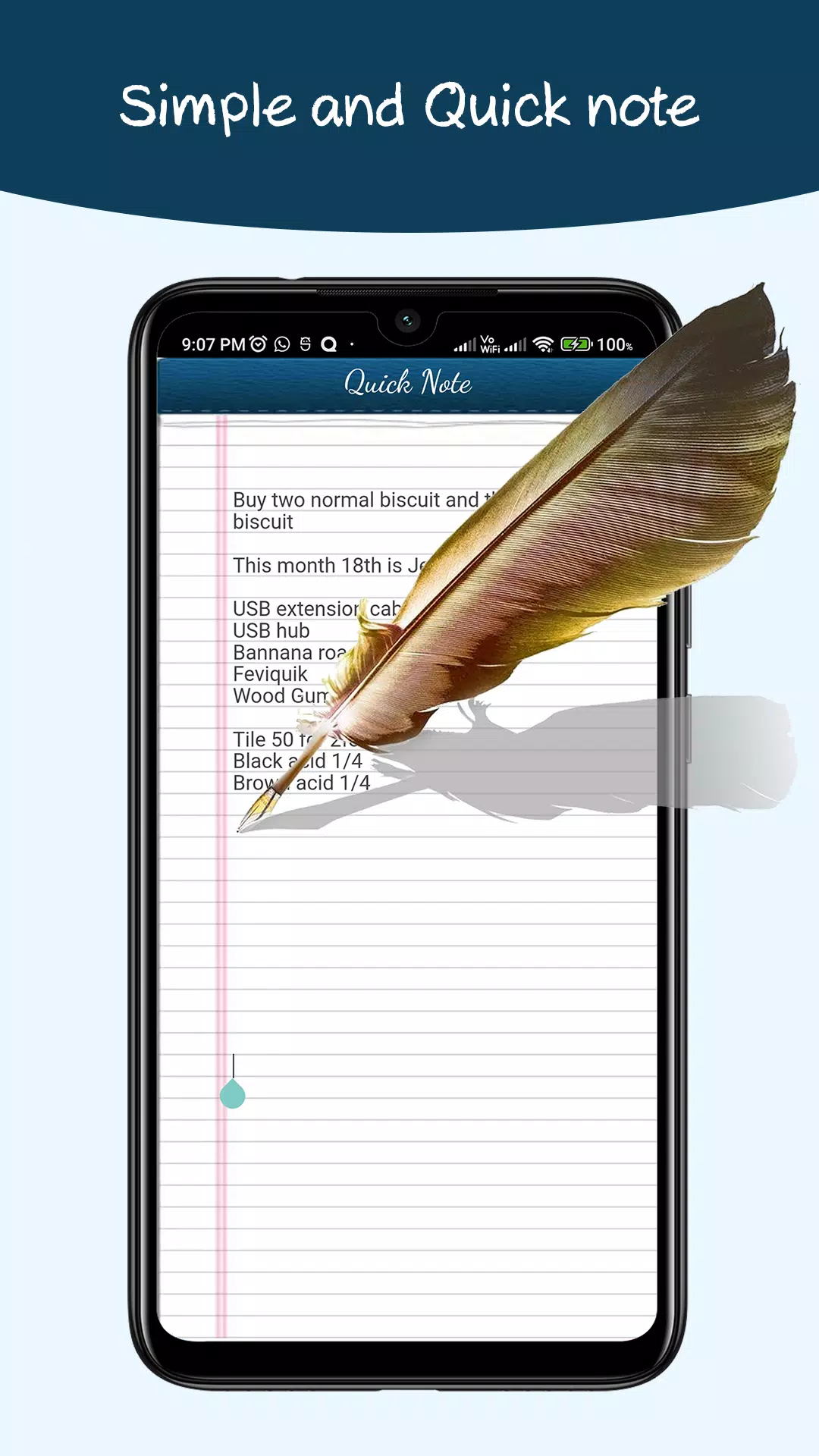 Quick note - One page note Screenshots