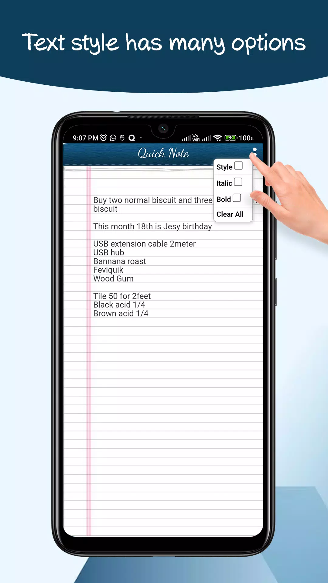 Quick note - One page note Screenshots
