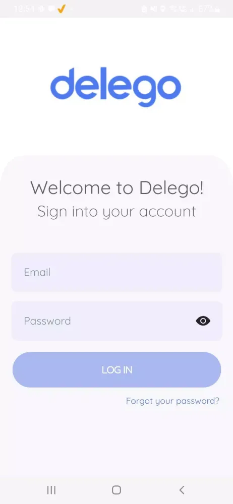 Tangkapan skrin Delego