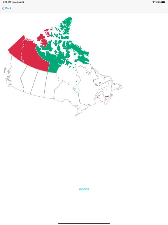 Tangkapan layar Canada Provinces Geo Quiz iPad 