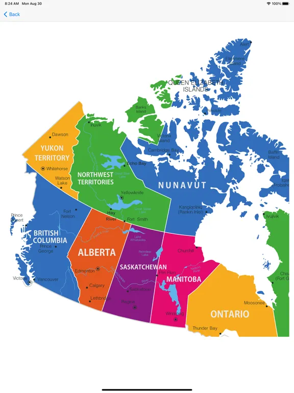 Tangkapan layar Canada Provinces Geo Quiz iPad 