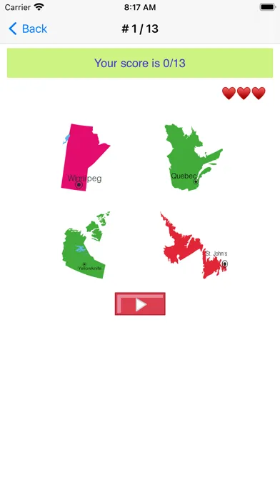Tangkapan layar Canada Provinces Geo Quiz