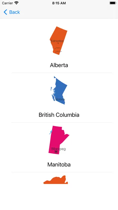 Tangkapan layar Canada Provinces Geo Quiz