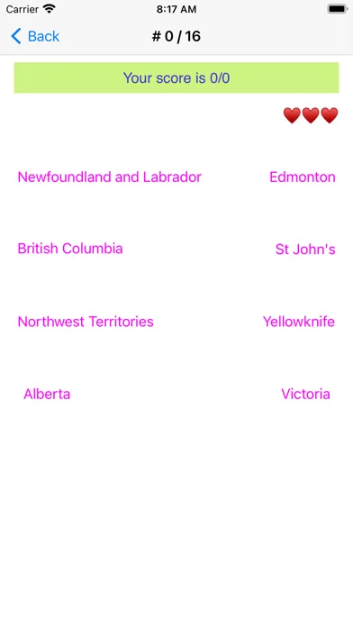 Tangkapan layar Canada Provinces Geo Quiz