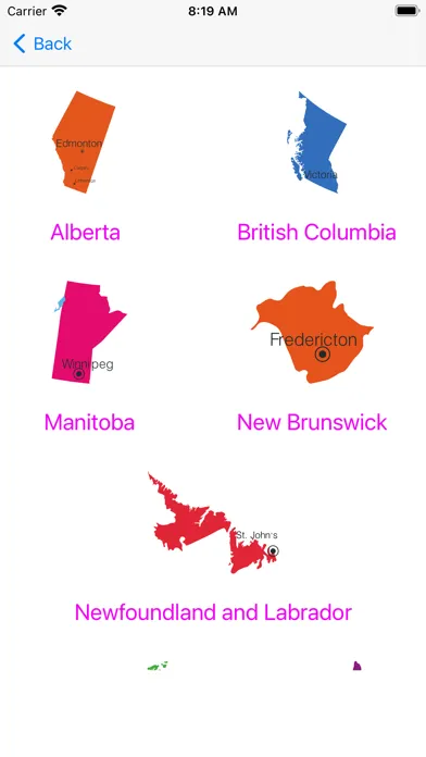 Tangkapan layar Canada Provinces Geo Quiz