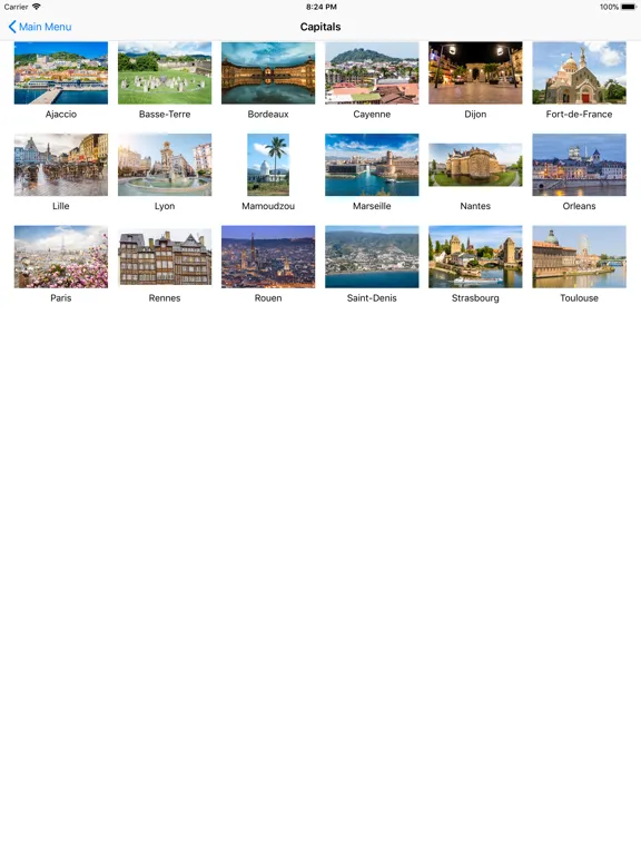 Zrzuty ekranu France Regions and Capitals iPad 
