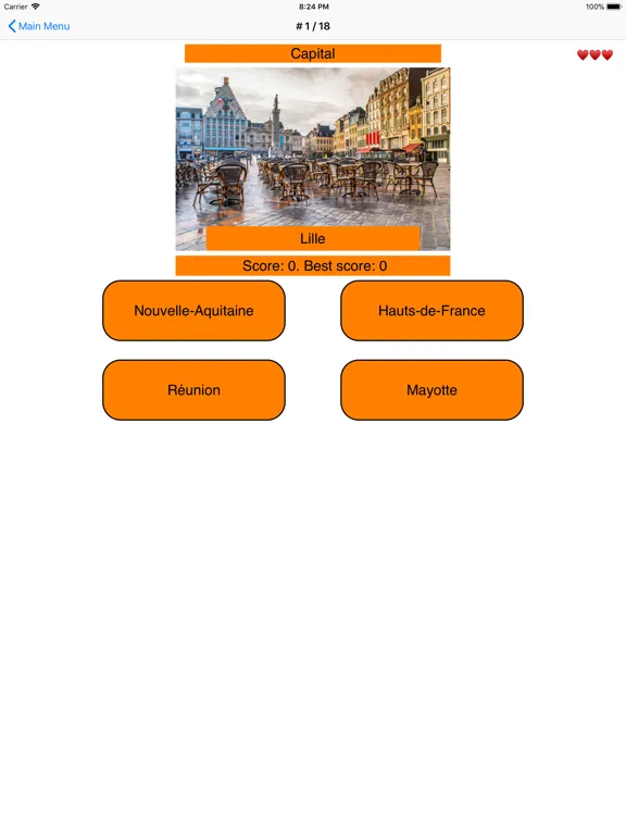 Zrzuty ekranu France Regions and Capitals iPad 