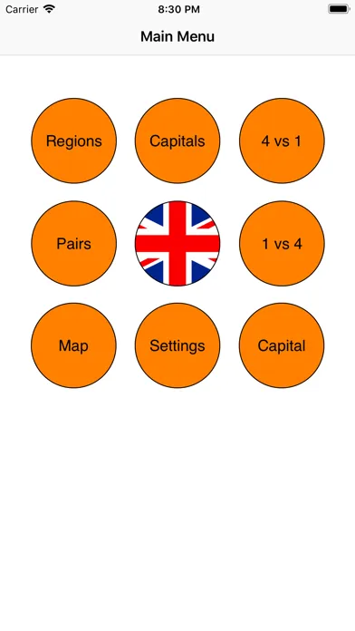 Zrzuty ekranu France Regions and Capitals