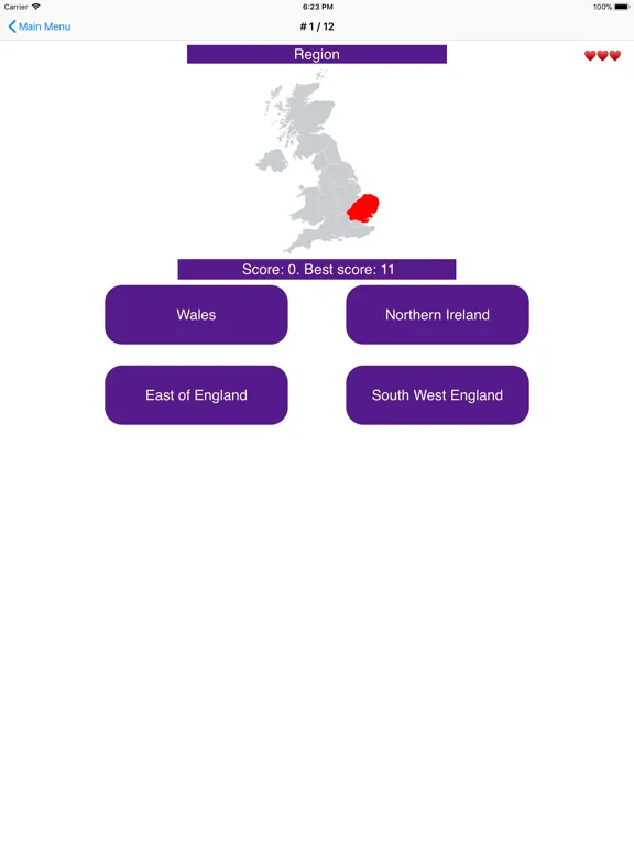 Capturas de tela do Regions of the United Kingdom iPad 