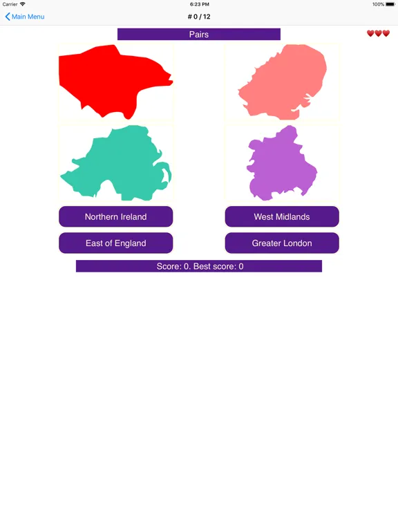 Capturas de tela do Regions of the United Kingdom iPad 