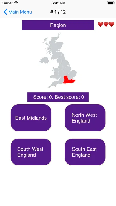 Capturas de tela do Regions of the United Kingdom