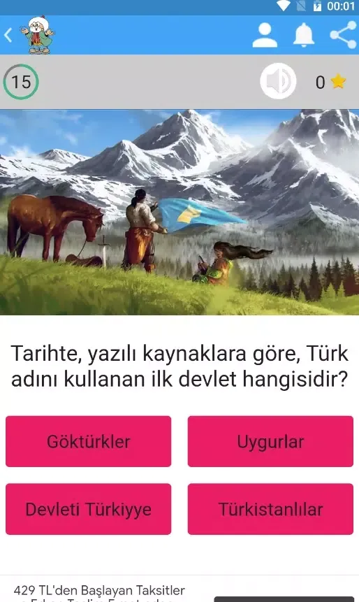 Zrzuty ekranu Türkçe Bilgi Yarışması
