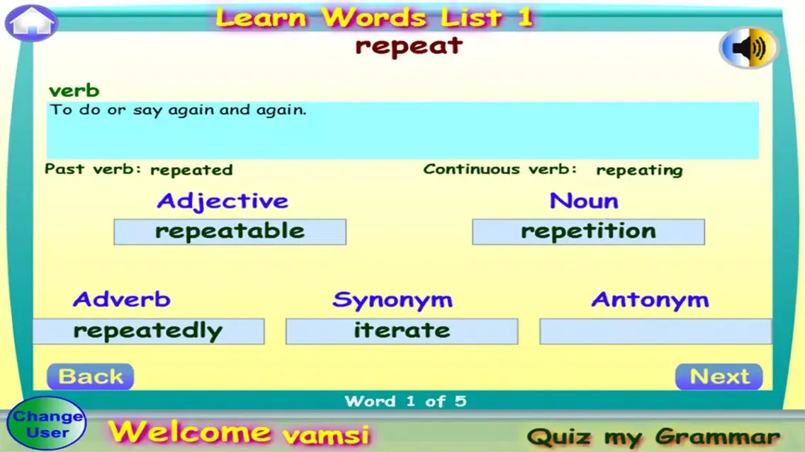 ภาพหน้าจอของ Quiz My Grammar Lite