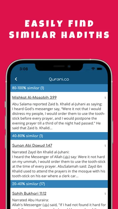 Captures d'écran de Qurani: Quran, Hadith & Tafsir