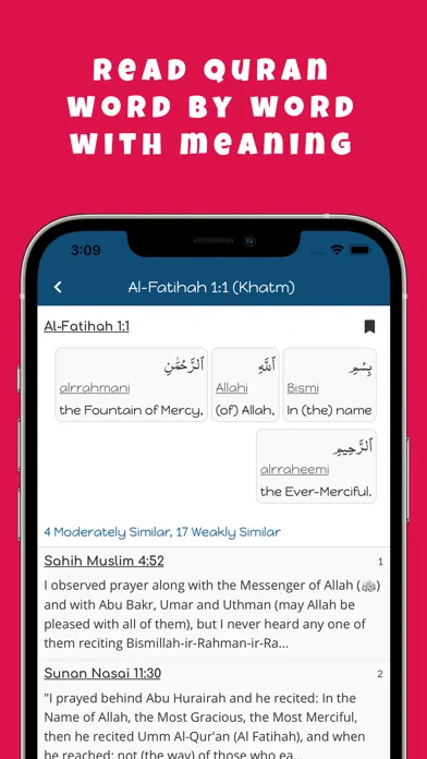 Captures d'écran de Qurani: Quran, Hadith & Tafsir