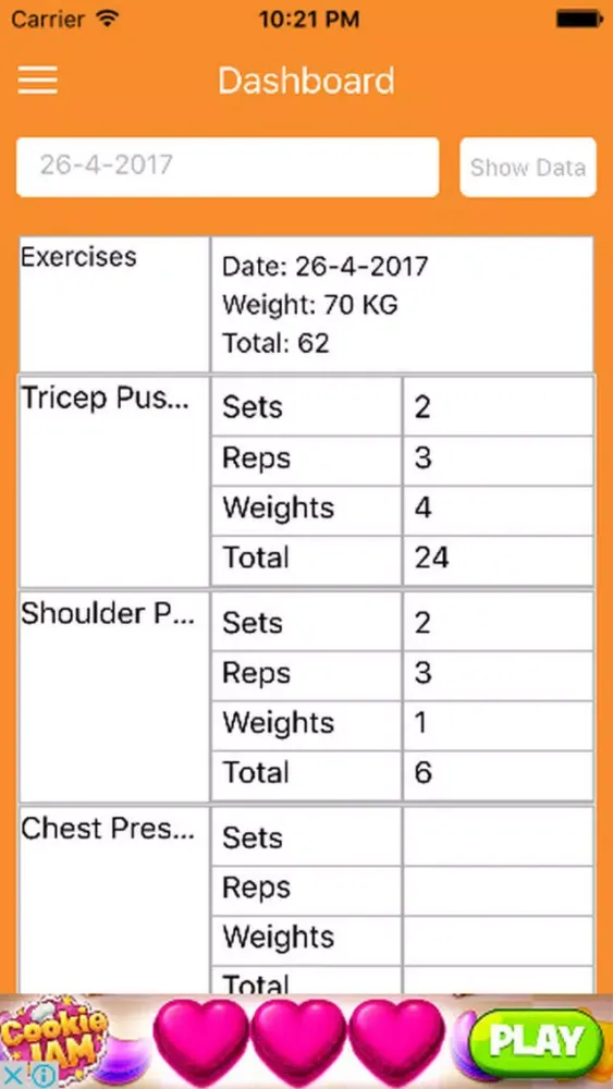 Zrzuty ekranu MGP - My Gym Progress