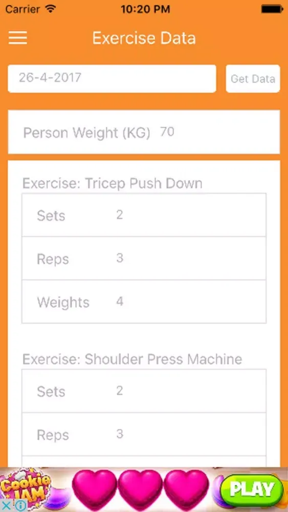 Zrzuty ekranu MGP - My Gym Progress