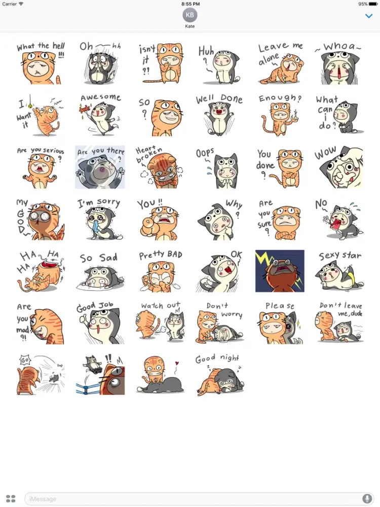 Zrzuty ekranu Amber Dog & Angel Cat. Stickers by Design73 iPad 