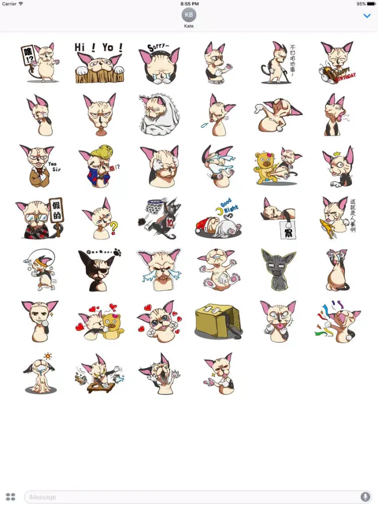 Tiger the Sphynx Cat. Stickers by Design73 iPad  Ekran Görüntüleri