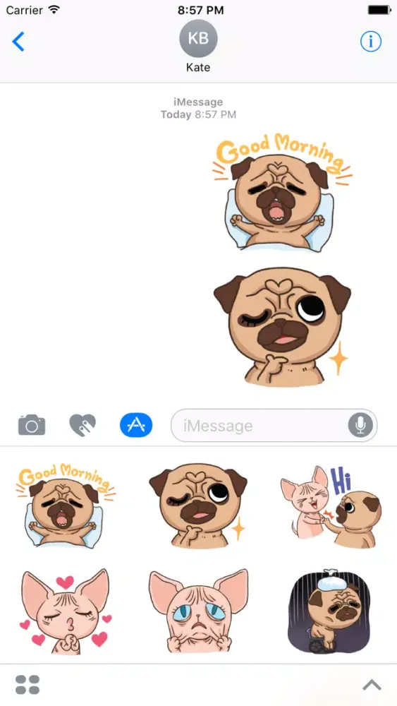 Lily Pug and Loki Sphynx. Stickers by Design73应用截图