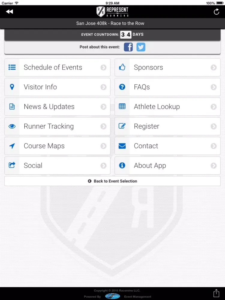 Zrzuty ekranu Represent Running Events iPad 