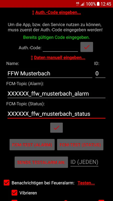 Captures d'écran de FFW Alarm
