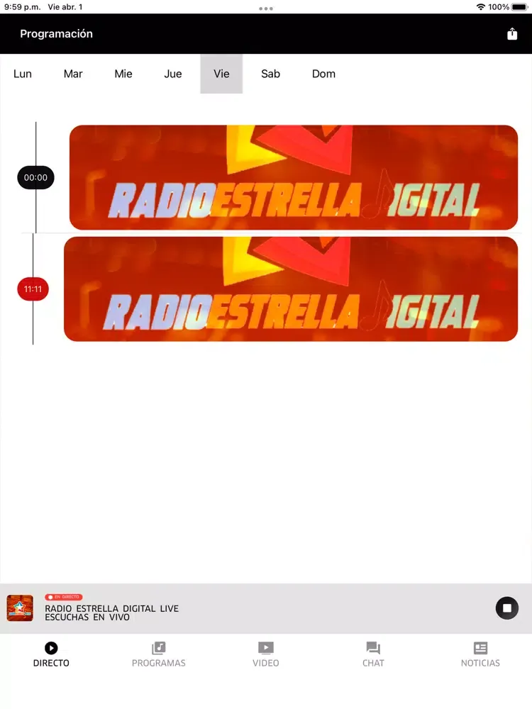 ภาพหน้าจอของ Radio Estrella Digital iPad 