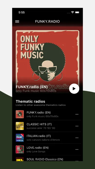Tangkapan layar FUNKY RADIO Classic Funk only
